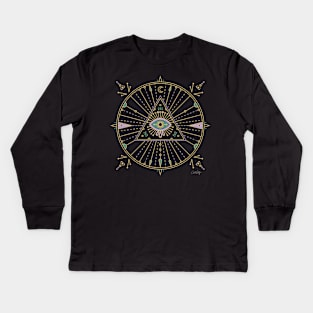 Evil Eye Mandala Kids Long Sleeve T-Shirt